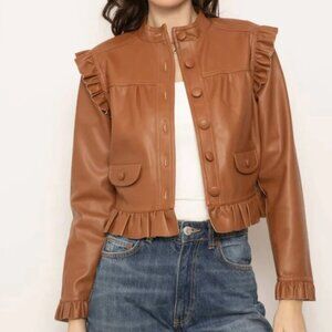 Central Park West Cillian Vegan Girly Moto Jacket, Size S, NWT